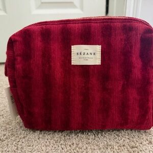 Sézane Velours Milleraie Rouge Corduroy Toiletry Bag / Cosmetic Pouch – NWT